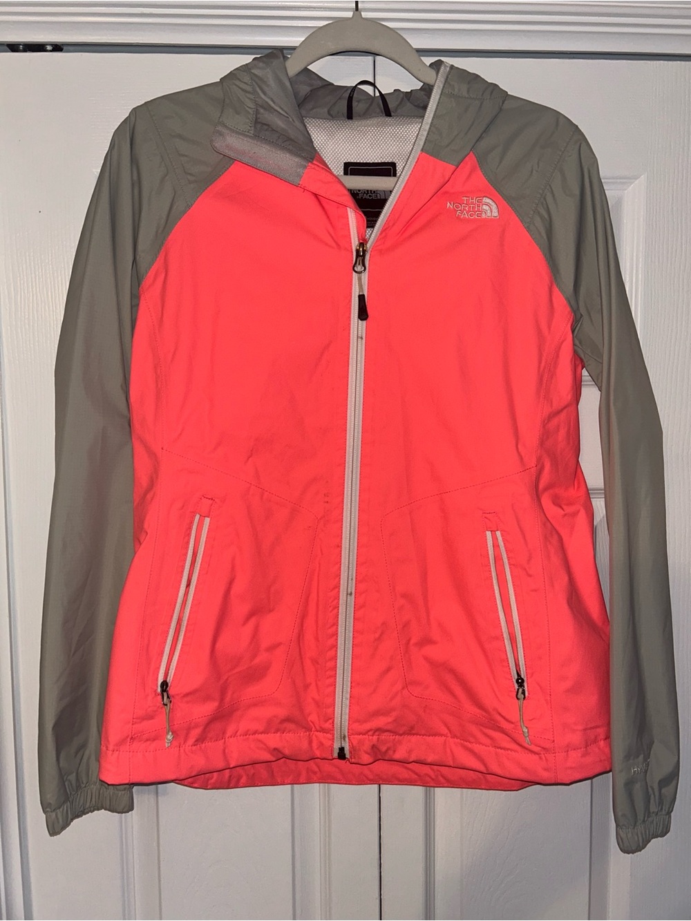 The North Face Women's Pink and Gray Rain Jacket
